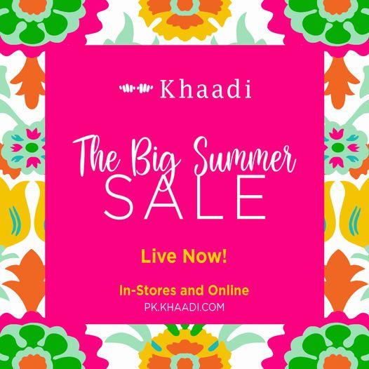 Khaadi "The Big Summer Sale" Upto 50 off started from 23rd Augsut 2021